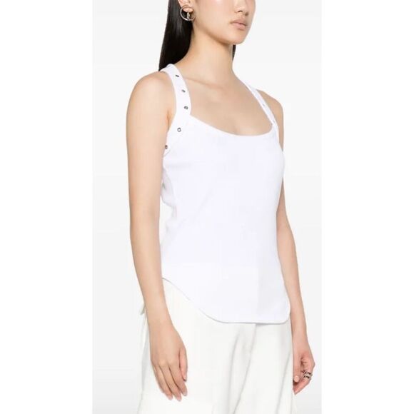 The Attico Eyelet-Embellished Ribbed-knit Tank Top NWT Size 42/ US 4-6 - Picture 3 of 12
